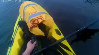 Kayak DIY motor mount test watersnake T24/12V on lomo omega 10ft fishing kayak river clyde UK 