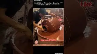 Forbidden Chocolate Fondue 🍫🔥 Pottery Edition LOL! 😂 #chocolatefondue #potteryfun