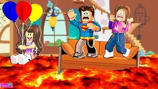 DESAFIO EM FAMÍLIA! O CHÃO VIROU LAVA NO ROBLOX- O piso é LAVA! 🔥