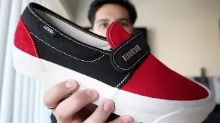 VANS FEAR OF GOD SLIP ON 47 V DX BLK/RED !!!!!