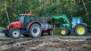 Wożenie obornika 2017- John Deere 6230, Zetor 11441 Forterra