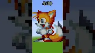 Minecraft: Rate pixel art with Tails from 1 to 10 #shorts