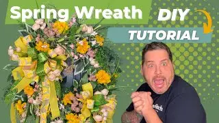 How to make a SPRING GRAPEVINE WREATH with faux florals/ Step by step wreath making tutorial