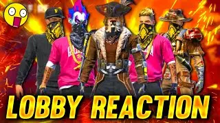 FREEFIRE -YOUTUBERS RARE LOOKS LOBBY REACTION || OP REACTION FROM LOBBY