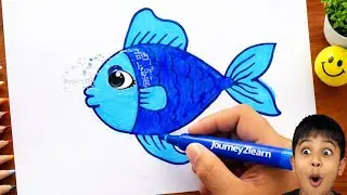 Easy Fish Drawing Best Peaceful Drawing #howtodraw #shortvideo #shorts #youtubeshorts