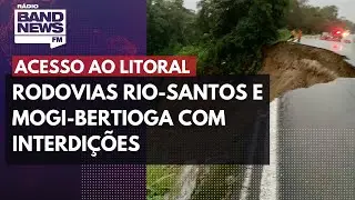 Rodovias Rio-Santos e Mogi-Bertioga t&ecirc;m interdi&ccedil;&otilde;es ap&oacute;s deslizamentos