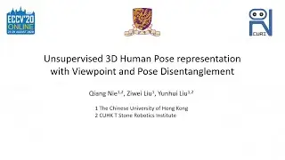 unsupervised 3D human pose representation with pose and viewpoint disentanglement