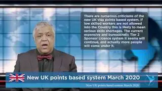 New UK points based system March 2020