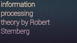 Information processing theory by Robert Sternberg