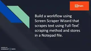 Tutorial on RPA using UiPath | Example - 14 | Full Text Scraping