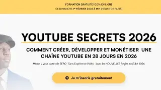 D&eacute;couvrez comment cr&eacute;er, d&eacute;velopper et mon&eacute;tiser votre Cha&icirc;ne YouTube en 2026, en seulement 28 Jours