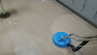 Tile and Grout cleaning for a company locker room
