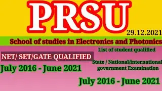 prsu notification 2021-2022.PRSU NET,SET, GATE  2021-2022. prsu exam news,
