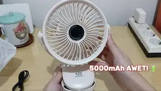 Настольный вентилятор Goojodoq 5000 мАч с зажимом + тест на силу ветра