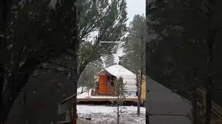 Offgrid Living at its finest #snow #offgrid #snowing #yurt #mongolianyurt #winter