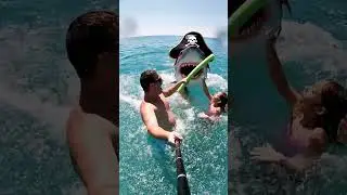 Dad Uses Pool Noodle Against Shark!