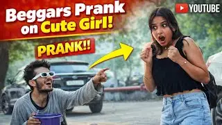 Beggar prank on cute girl |Epic reaction 😂|?Honey Prank