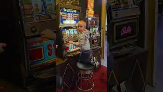 Kids gambling on slot machines