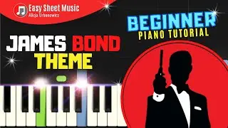 007 - James Bond Theme I Piano Tutorial I Easy Sheet Music for Beginners PDF I SLOW