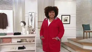 Denim & Co. Fleece Bonded with Sherpa Long Sleeve Coat on QVC