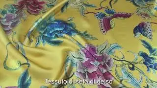 真丝意大利视频Tessuti di seta cinesi, tessuti di raso, tessuti di seta.