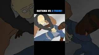 One punch man vs a-train race competition 🔥😆 #shorts #anime #saitama #badass #moments