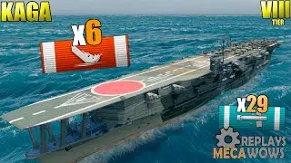 Kaga 6 Kills & 215k Damage | World of Warships Gameplay 4k