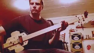 Homemade Cigar box guitar (cake tin guitar)