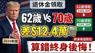 Social Security退休金提前领vs延迟领：62岁vs70岁终身收益对比计算