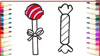 Candy and chocolate drawing all colours learning and kids drawing and. Fun