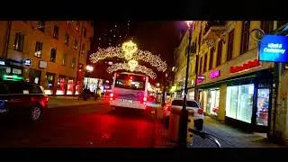 &Ouml;REBRO Christmas Lights Walk - Central &Ouml;rebro Night Walk - [4K 60fps]