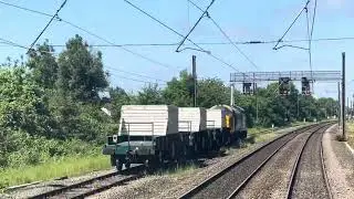 37401 &lsquo;Mary Queen of Scot&rsquo;s&rsquo; stands at Darlington passing loop with 3 nuclear flasks. 5/6/23