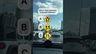 Road Signs 101: Which of these signs represents a divided highway #dmvpracticetest  #roadsigns