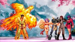 [KOF Mugen] Корейский Дух Справедливости против команды Супердевушек