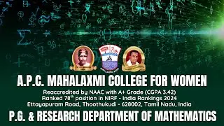 P.G. & Research Department of Mathematics at A.P.C.M.C.