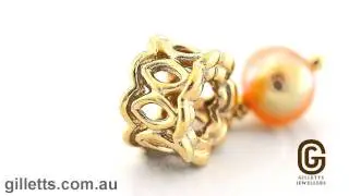 Pandora Gold Pearl Dangle Charm - Pandora code 750807PGO