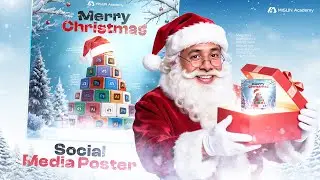 Merry Christmas Exclusive Poster || Design Idea || Premium Social Media Poster Tutorial In Photoshop
