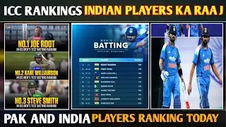 TODAY ICC RANKING | PAKISTANI PLAYERS RANKING | INDIAN PLAYERS RANKING 