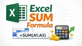 Excel Sum Formula 🔥 in 1 click || Sum Formula hindi mein #excel #exceltips 
