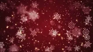 Red Christmas Background Loop with snowflakes falling, ultra clear