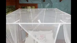DIY Mosquito Net Bed Canopy Curtain using hidden curtain rod