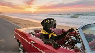 Sunset Drive Music 🌅 Chill Beats for a Summer Road Trip (Black Dog&rsquo;s Road Trip 🐾)