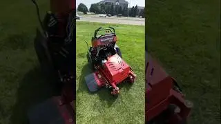 The New TORO GrandStand 32&rdquo; HDM compact stand on lawn mower.
