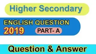 HS English Question paper with Answer 2019