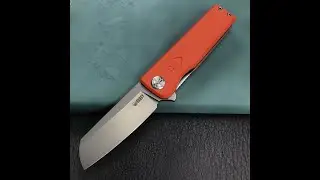 KUBEY KU317G  Liner Lock Flipper Folding Pocket Knife Orange  G10 Handle Blasted Stonewashed AUS-10
