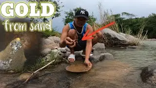 HOW TO FIND GOOD SAMPLE OF GOLD PANNING IN THE RIVER
