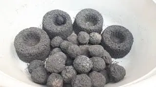 ASMR:so dusty crunchy smokey pure charcoal reforms and chunks crumbling in bucket/satisfying