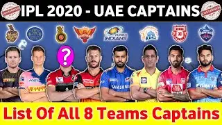 IPL 2020 IN UAE: Final Name Of All 8 IPL Teams Captains For IPL 2020 | All Teams Captains List
