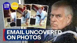 Epstein files email appears to shed more light on photo of former Prince Andrew | 9 News Australia