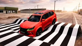 Cars vs Upside Down Speed Bump Challenge in BeamNG Drive!